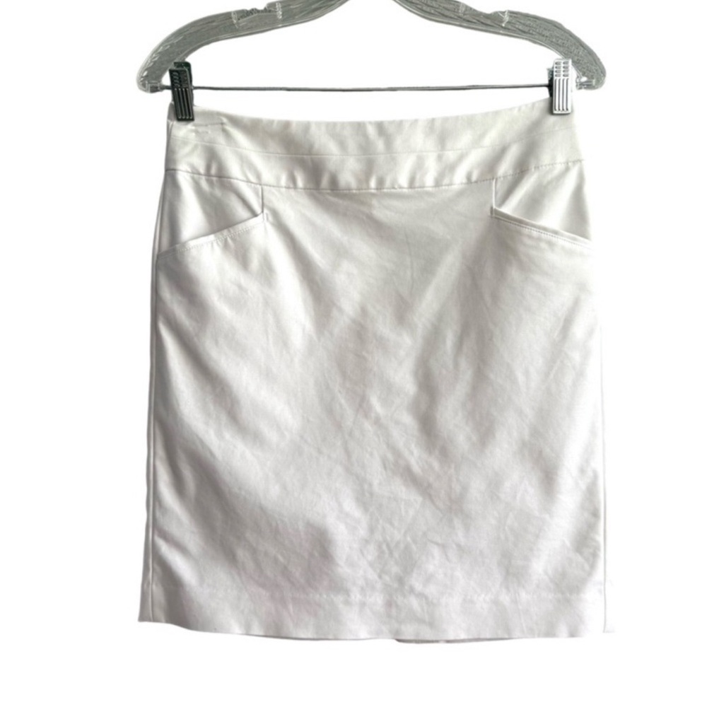 Banana Republic Pocket Mini Skirt Cotton Stretch White Size 4